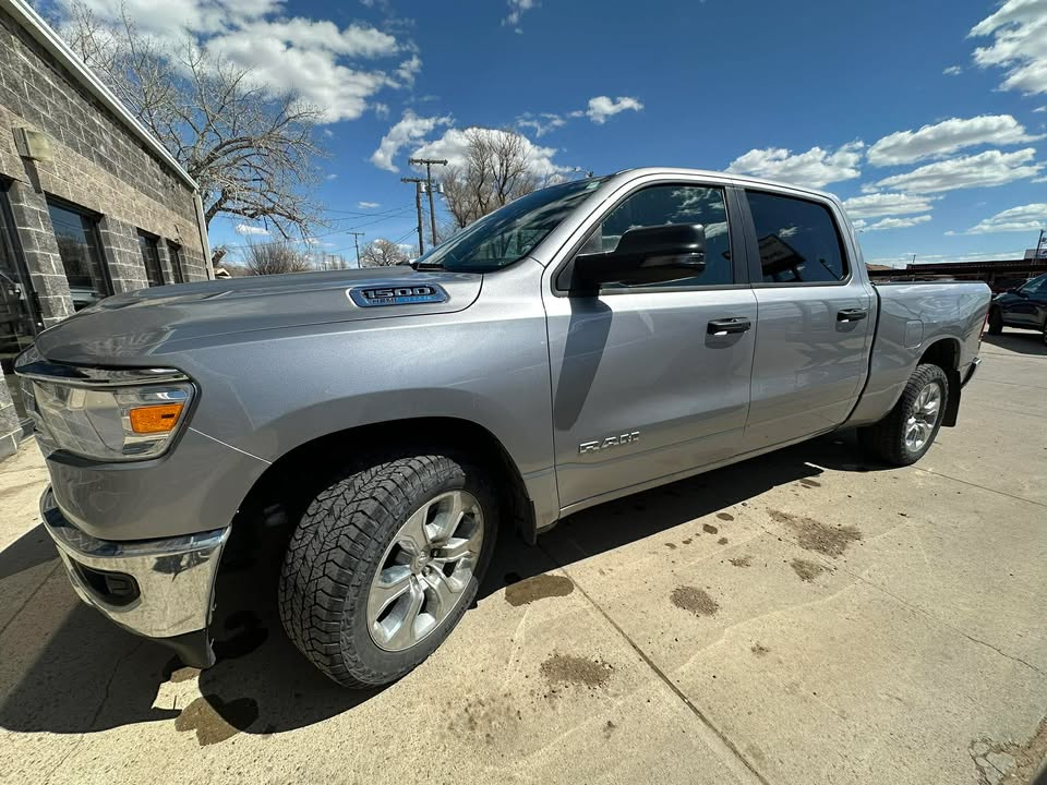 2023 RAM 1500 Big Horn in Silver — front three-quarter view