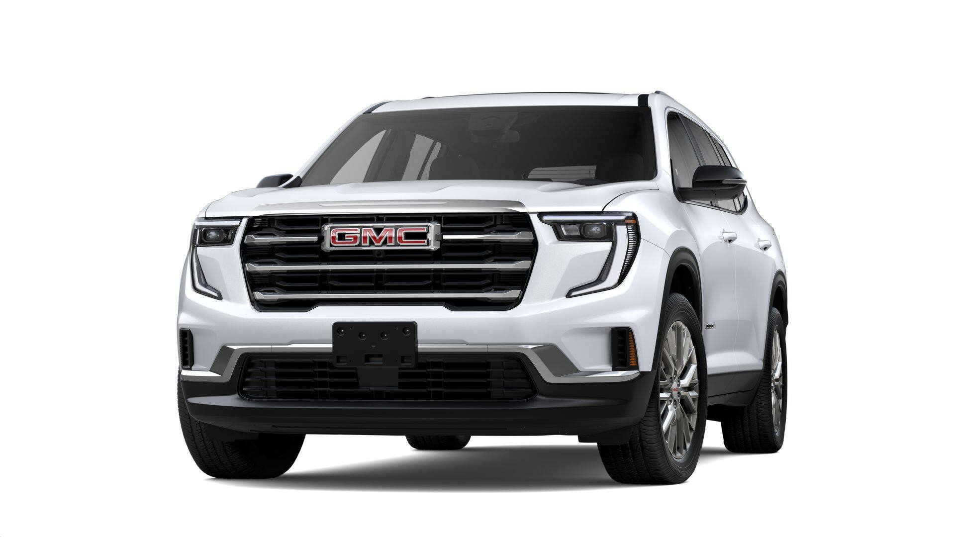 2026 GMC Acadia Elevation in Glacier White Tricoat — front three-quarter view