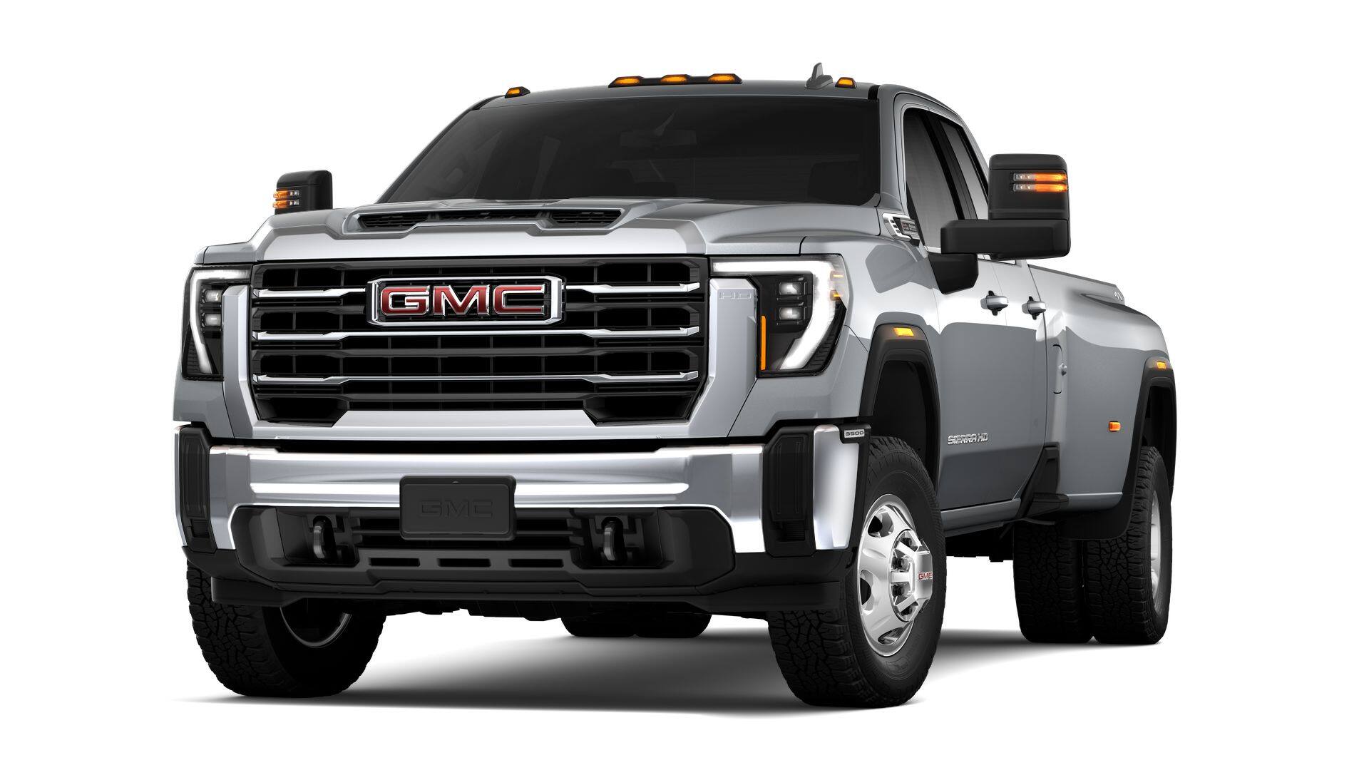 2026 GMC Sierra 3500 HD SLE DRW in Sterling Metallic — front three-quarter view