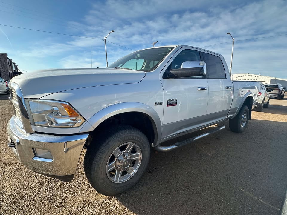 2012 RAM 2500 Laramie in White — front three-quarter view